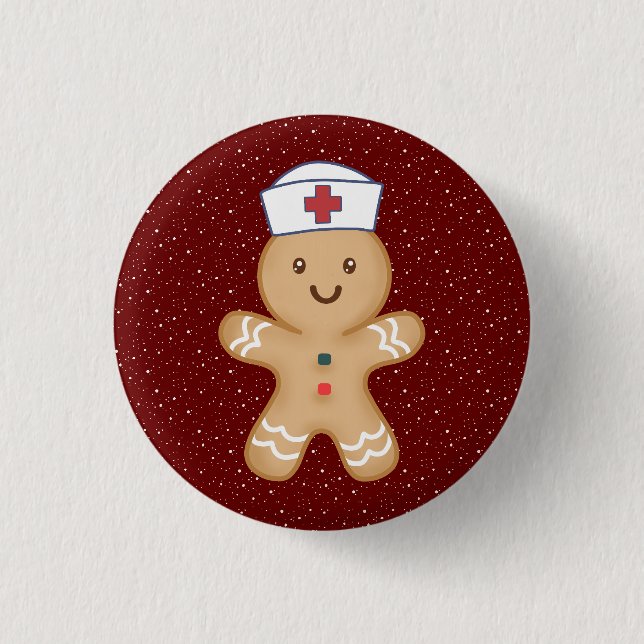 Weihnachts-Krankenpfleger Pädiatrische Schülerin Button (Vorderseite)