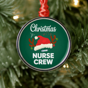 Weihnachts-Krankenschwester-Crew Santa Hut Xmas Ornament Aus Metall