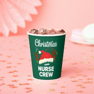 Weihnachts-Krankenschwester-Crew Santa Hut Xmas Pappbecher