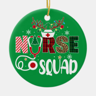 Weihnachts-Krankenschwester Crew Squad Xmas Pflege Keramik Ornament