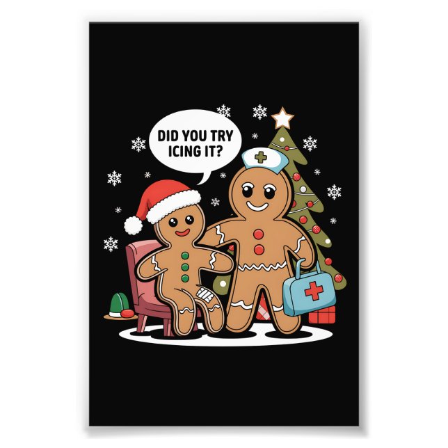 Weihnachts-Krankenschwester Gingerbread Mann haben Fotodruck (Vorne)