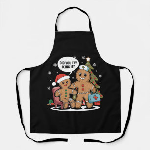 Weihnachts-Krankenschwester Gingerbread Mann haben Schürze