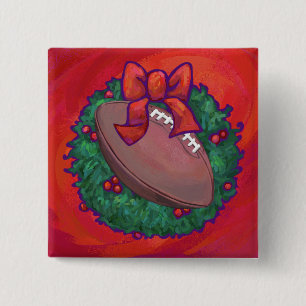 Weihnachts-Kranz-Fußball in Rot Button