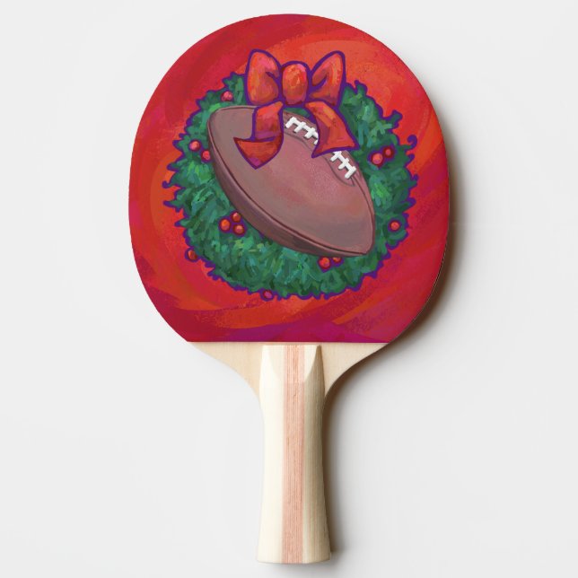 Weihnachts-Kranz-Fußball in Rot Tischtennis Schläger (Rückseite)