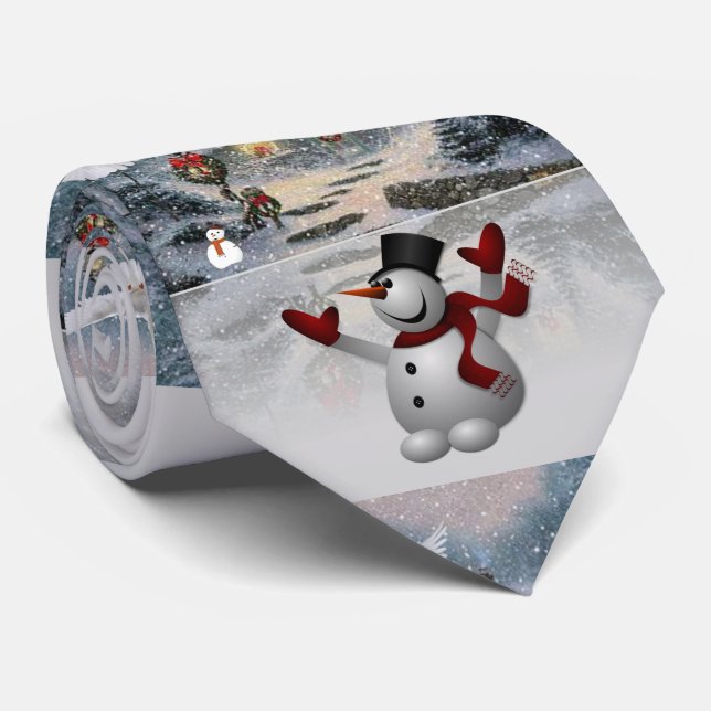 Weihnachts-Krawatte, Schneemann Krawatte (Gerollt)