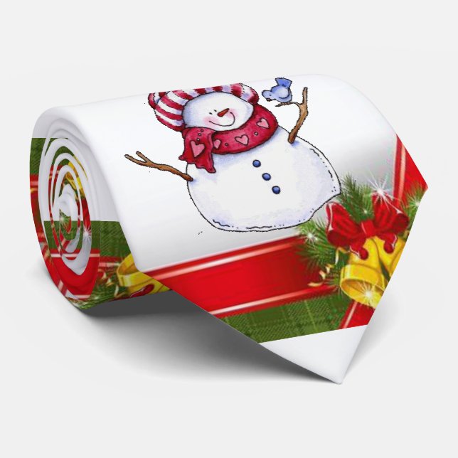 Weihnachts-Krawatte, Schneemann Krawatte (Gerollt)