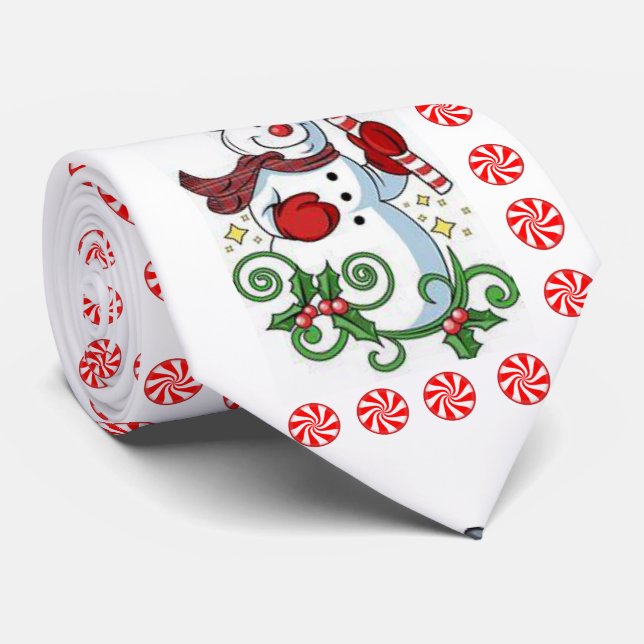 Weihnachts-Krawatte, Schneemann Krawatte (Gerollt)