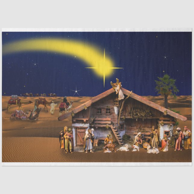Weihnachts-Krippe 2 Dekoupage Tissue Paper Seidenpapier (Vorderseite)