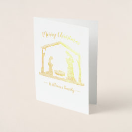 Weihnachts-Krippe Familienname Folienkarte