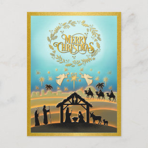 Weihnachts-Krippe Jesus in der Wanger-Szene Feiertagspostkarte