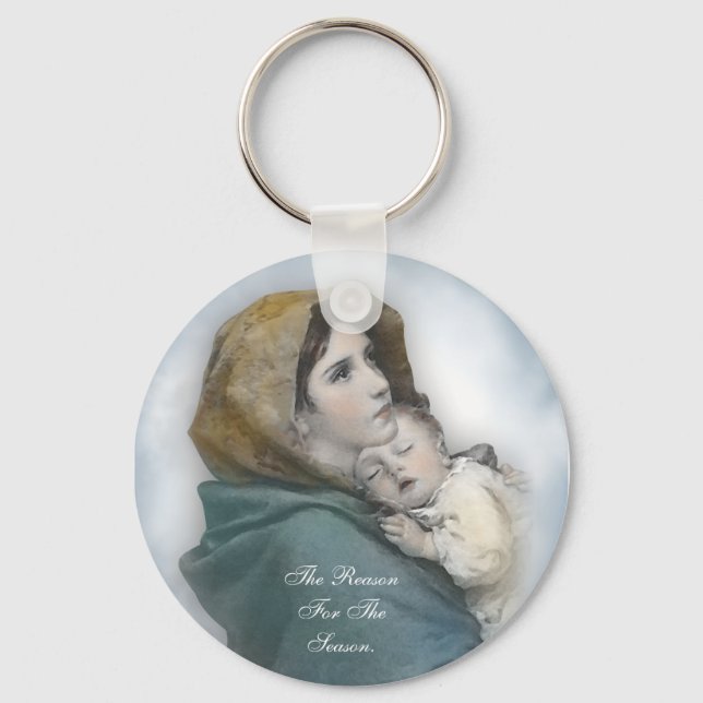 Weihnachts-Krippe-Schlüsselkette "Der Grund für da Schlüsselanhänger (Vorderseite)