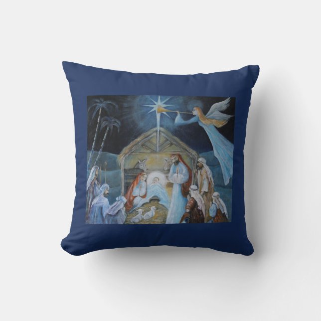 Weihnachts-Krippe Trumpting Geburt von Jesus Kissen (Vorderseite)