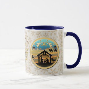 Weihnachts-Krippen-Baby Jesus in der Kippenszene Tasse