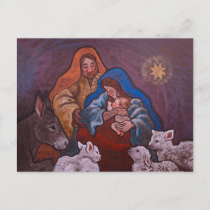 Weihnachts-Krippen-Grußkarte Feiertagspostkarte