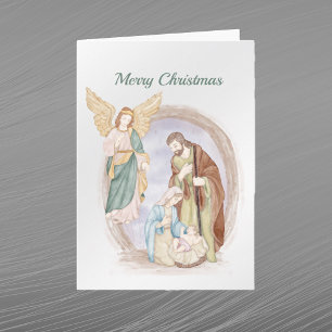Weihnachts-Krippenengel-Aquarell Feiertagskarte
