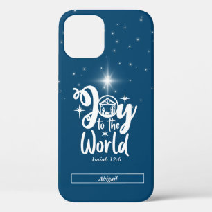 Weihnachts-Krippenfreude für die Welt Blau und Wei Case-Mate iPhone Hülle