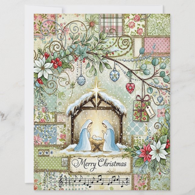 Weihnachts-Krippenkunst Papier (Vorderseite)