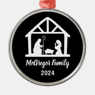 Weihnachts-Krippenmeister Familienname & Jahr Ornament Aus Metall