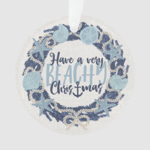 Weihnachts-Küsten-Tropen-Meeresmuschel-Kranz - Bla Ornament