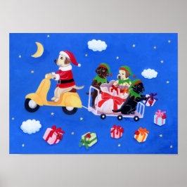 Weihnachts-Labrador-Delivery-Malerei Poster
