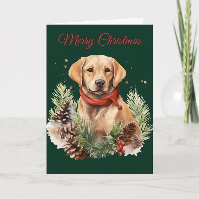 Weihnachts-Labrador Feiertagskarte (Vorderseite)