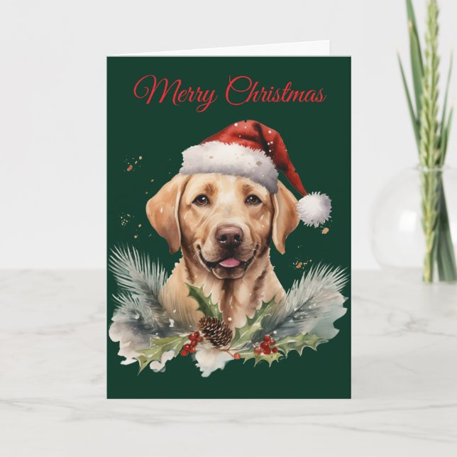Weihnachts-Labrador Feiertagskarte (Vorderseite)