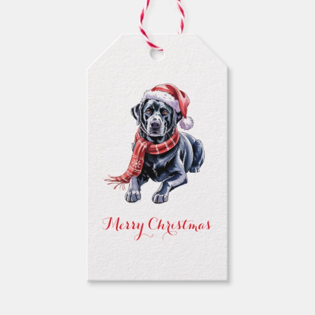 Weihnachts-Labrador-Geschenkanhänger Geschenkanhänger (Vorderseite)