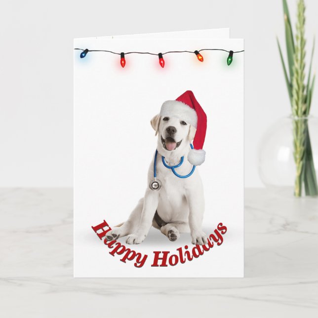 Weihnachts Labrador Retriever Doctor Karte (Vorderseite)