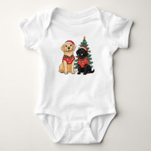 Weihnachts-Labrador Retriever Hunde Baby Strampler