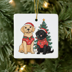 Weihnachts-Labrador Retriever Hunde Keramikornament