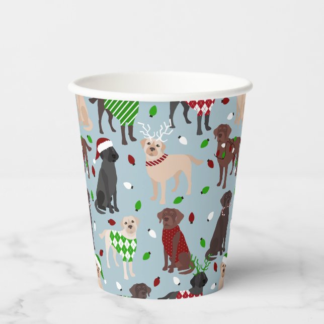 Weihnachts Labrador Retriever Paper Cups Pappbecher (Vorderseite)