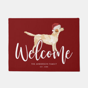 Weihnachts Labrador Retriever Personalisiert Red Fußmatte