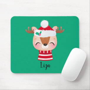Weihnachts-Lächeln Rentier-Gesicht Mousepad
