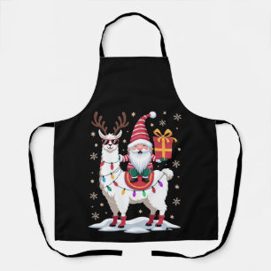 Weihnachts-Lama-Gnom-Santa-Lichter-Rentier-Xmas Schürze
