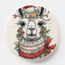 Weihnachts-Lama-Pop-Socket