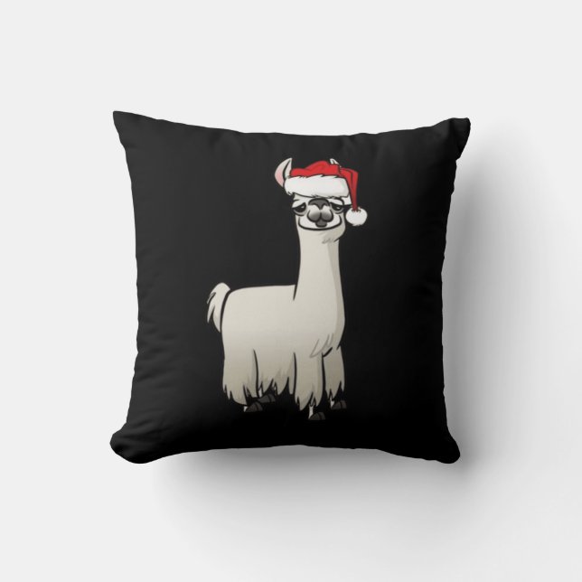 Weihnachts-Lama-T - Shirt Kissen (Vorderseite)