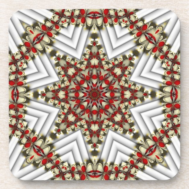 Weihnachts-Land-Patchwork-Korkuntersetzer Getränkeuntersetzer (Vorderseite)