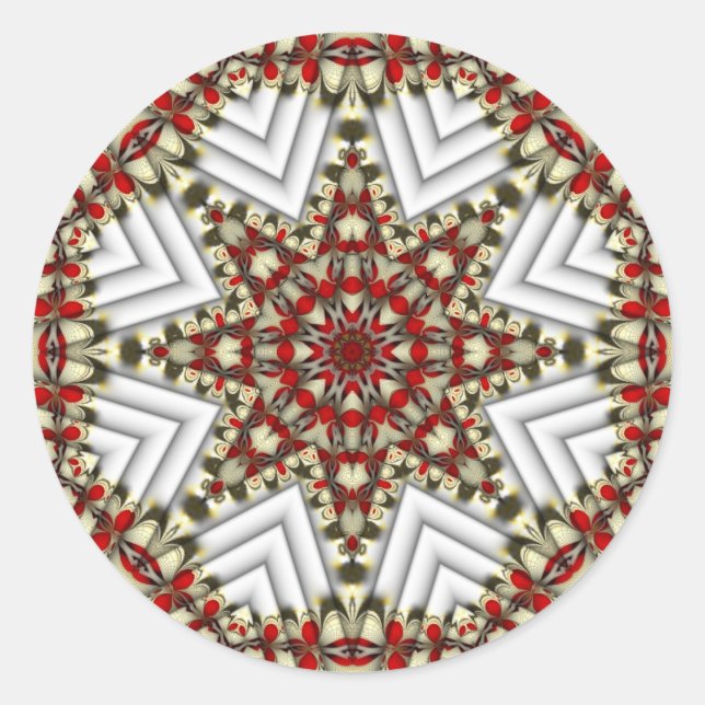 Weihnachts-Länderpatchwork Runder Aufkleber (Vorderseite)