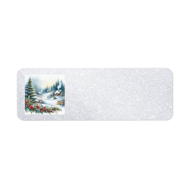 Weihnachts Landscape Art Address Labels (Vorne)