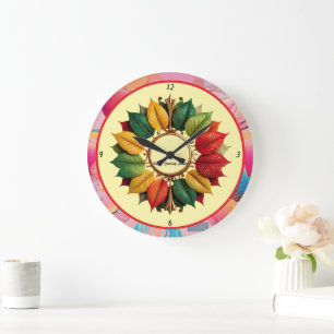 "Weihnachts-Leafy-Magie" Große Wanduhr