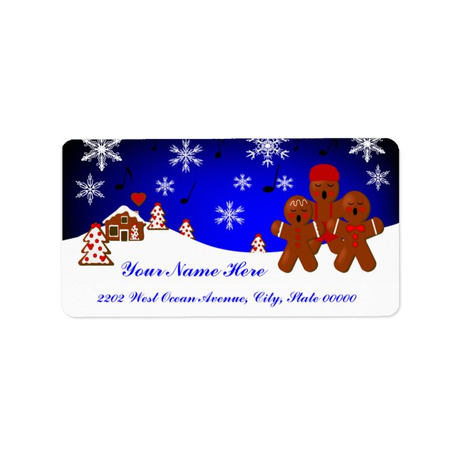 Weihnachts-Lebkuchen-Adressetikett Adressaufkleber (Vorne)
