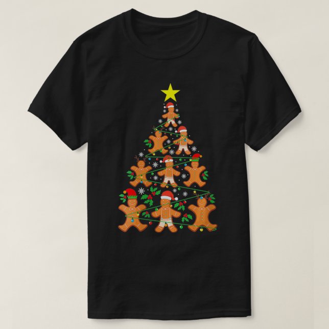 Weihnachts-Lebkuchen-Bäume Weihnachtskleidung T-Shirt (Design vorne)