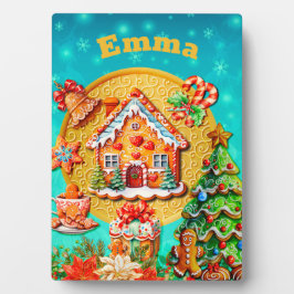 Weihnachts-Lebkuchen Candy House und Neujahr Fotoplatte