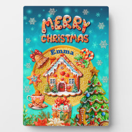 Weihnachts-Lebkuchen Candy House und Neujahr Fotoplatte