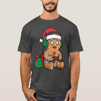 Weihnachts-Lebkuchen-Gamer Xmas Gaming Jungen Juge T-Shirt