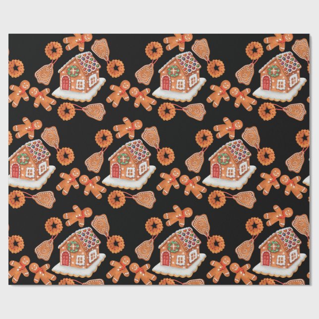 Weihnachts-Lebkuchen Geschenkpapier (Flach)