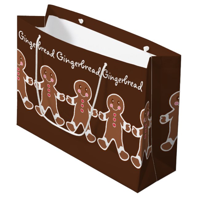 Weihnachts-Lebkuchen-Geschenktasche Große Geschenktüte (Vorderseite Schrägansicht)