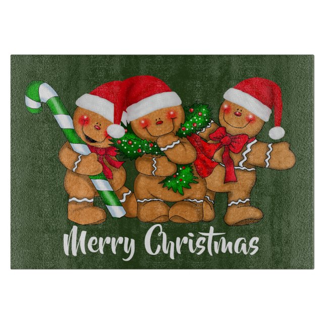 Weihnachts-Lebkuchen hinzufügen Nachricht schneide Schneidebrett (Vorderseite)