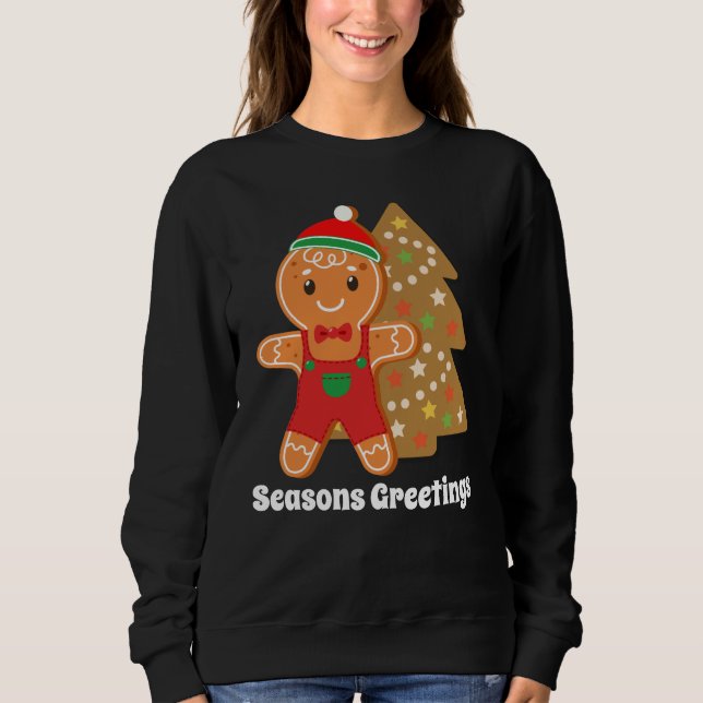 Weihnachts-Lebkuchen hinzufügen Sweatshirt (Vorderseite)