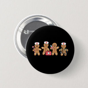 Weihnachts-Lebkuchen-Krankenschwester-Team-Geschen Button